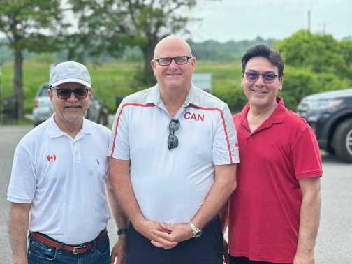 Mayor Kevin Ashe with PaxUnity Executive Director Salim Beg and Community Leader Faheem Ahmad